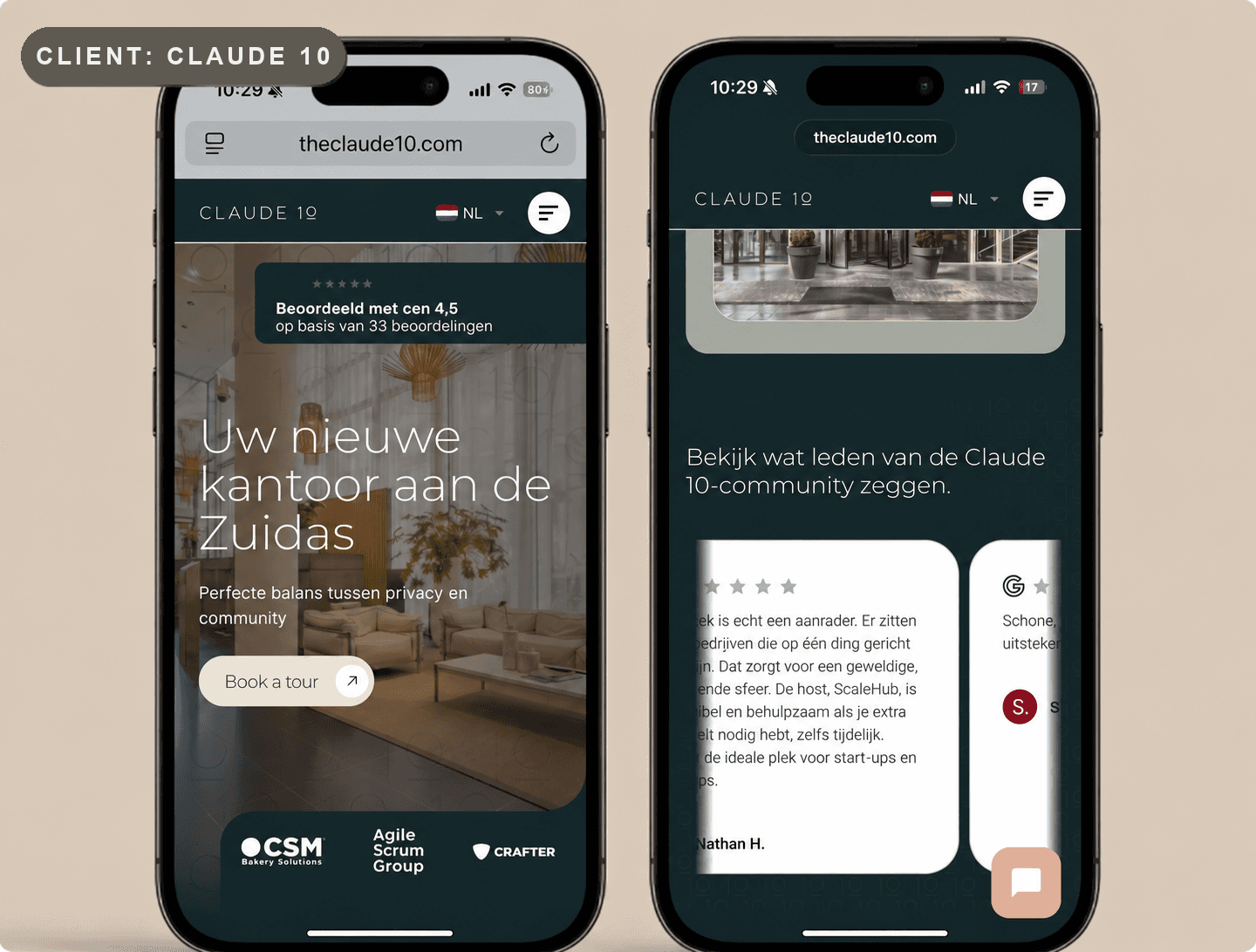 Claude 10 website on mobile