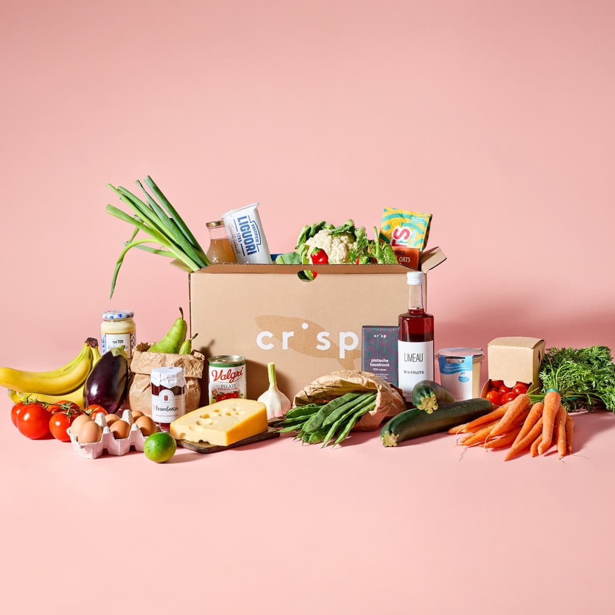 Crisp grocery box with fresh products