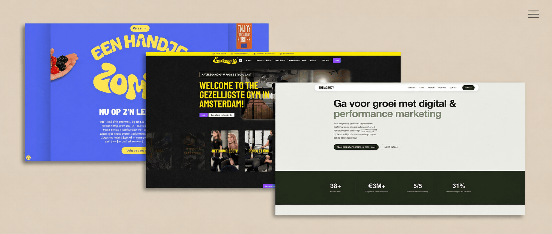 Verschillende websites gebouwd door TNG Agency