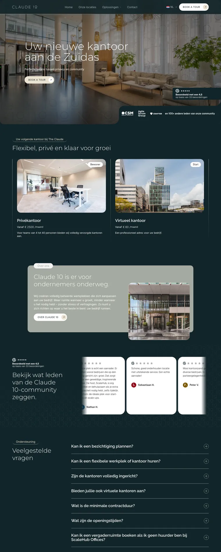 Homepage of the Claude 10 website, built by TNG