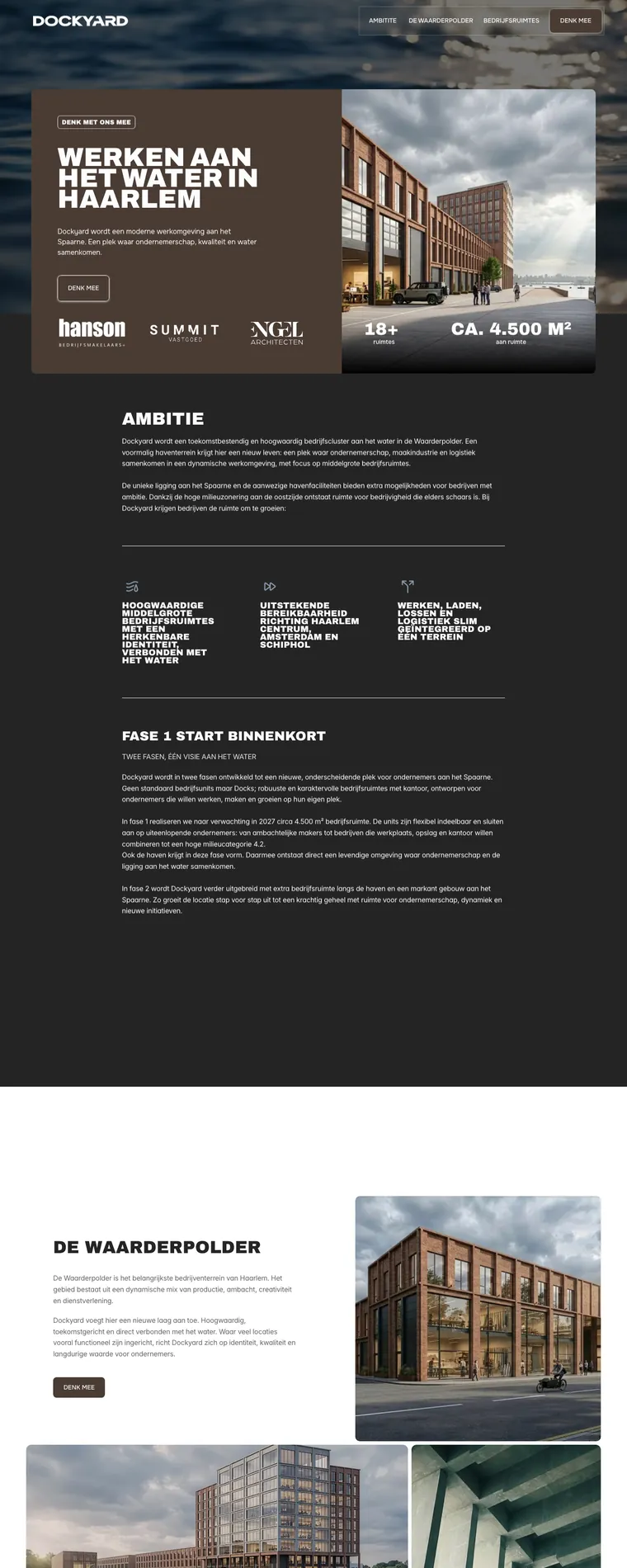 Homepage of the Dockyard website, built by TNG