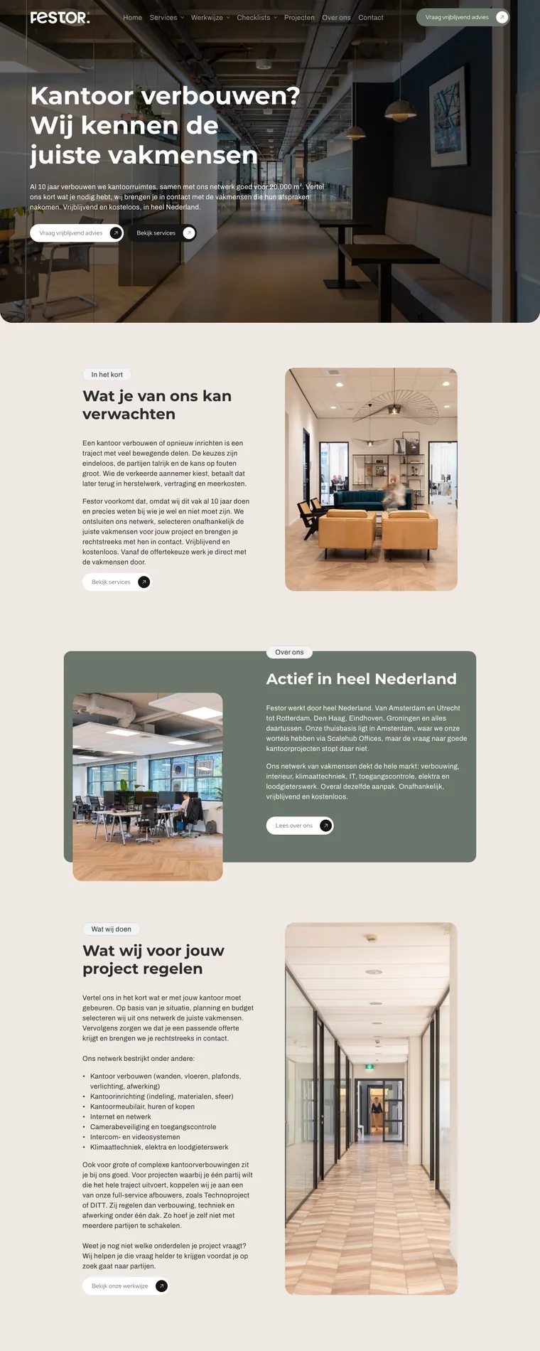 Homepage of the Festor website, built by TNG